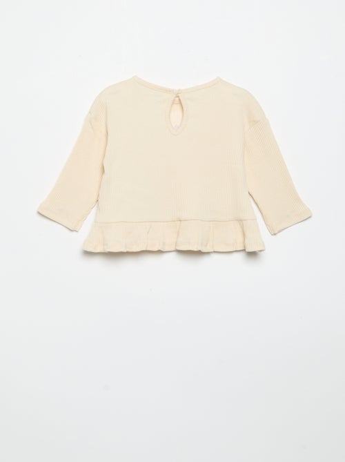 Geribd T-shirt met lange mouwen - Kiabi