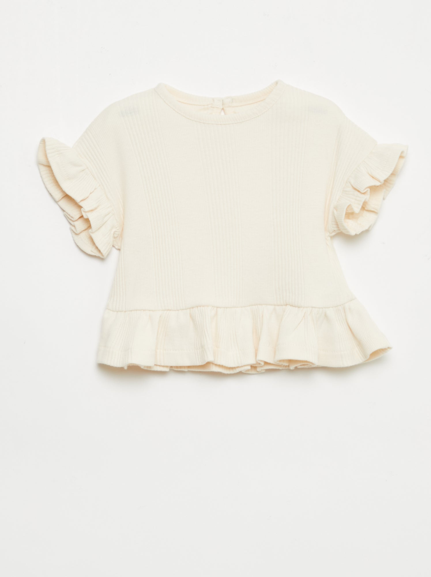 Geribd T-shirt met volantranden