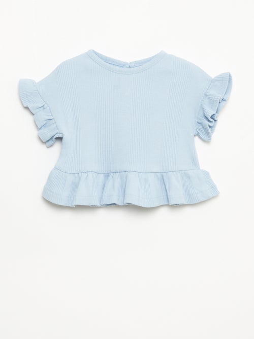 Geribd T-shirt met volantranden - Kiabi