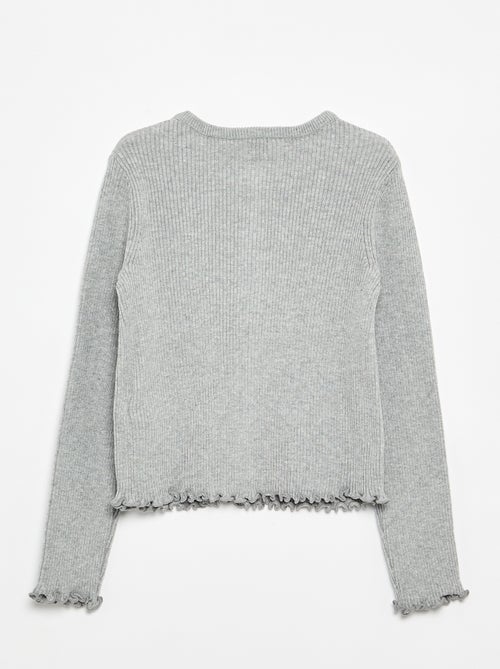 Geribd vest met lange mouwen - Kiabi