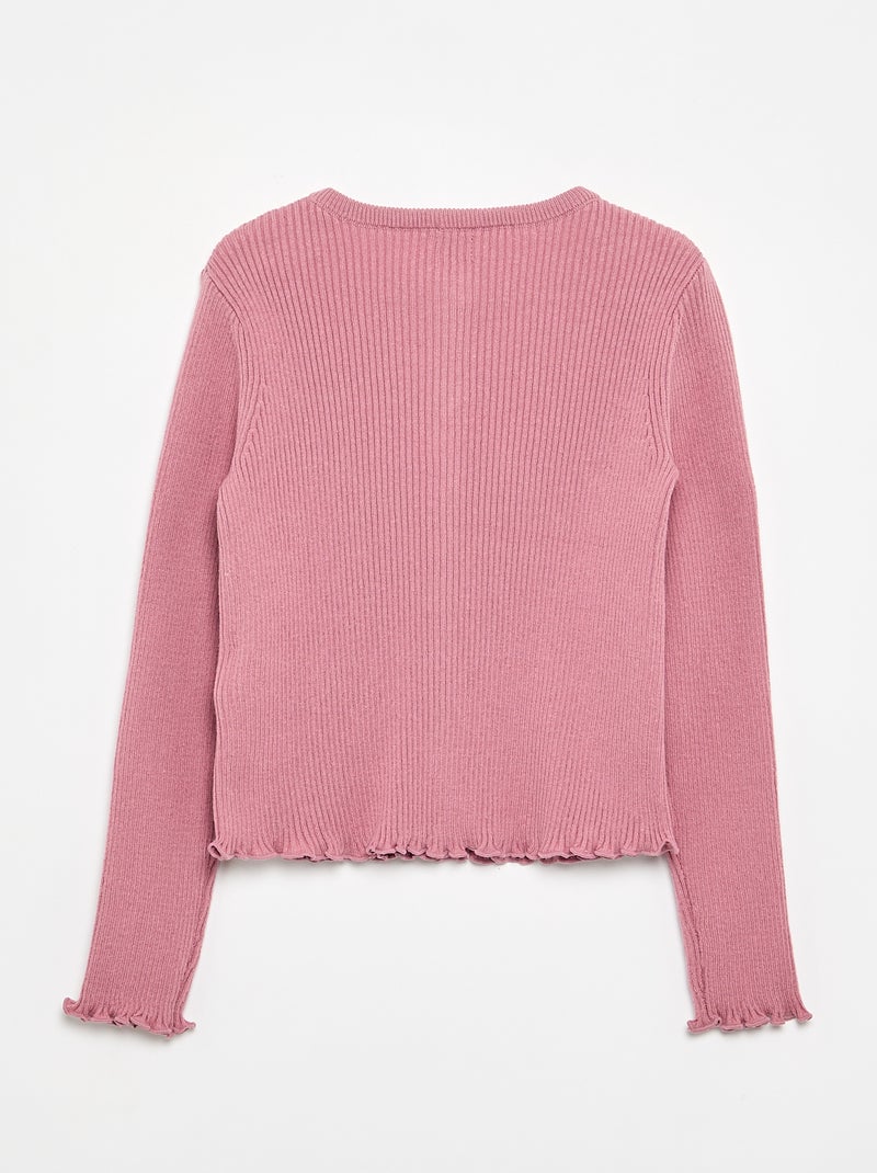 Geribd vest met lange mouwen Rose - Kiabi