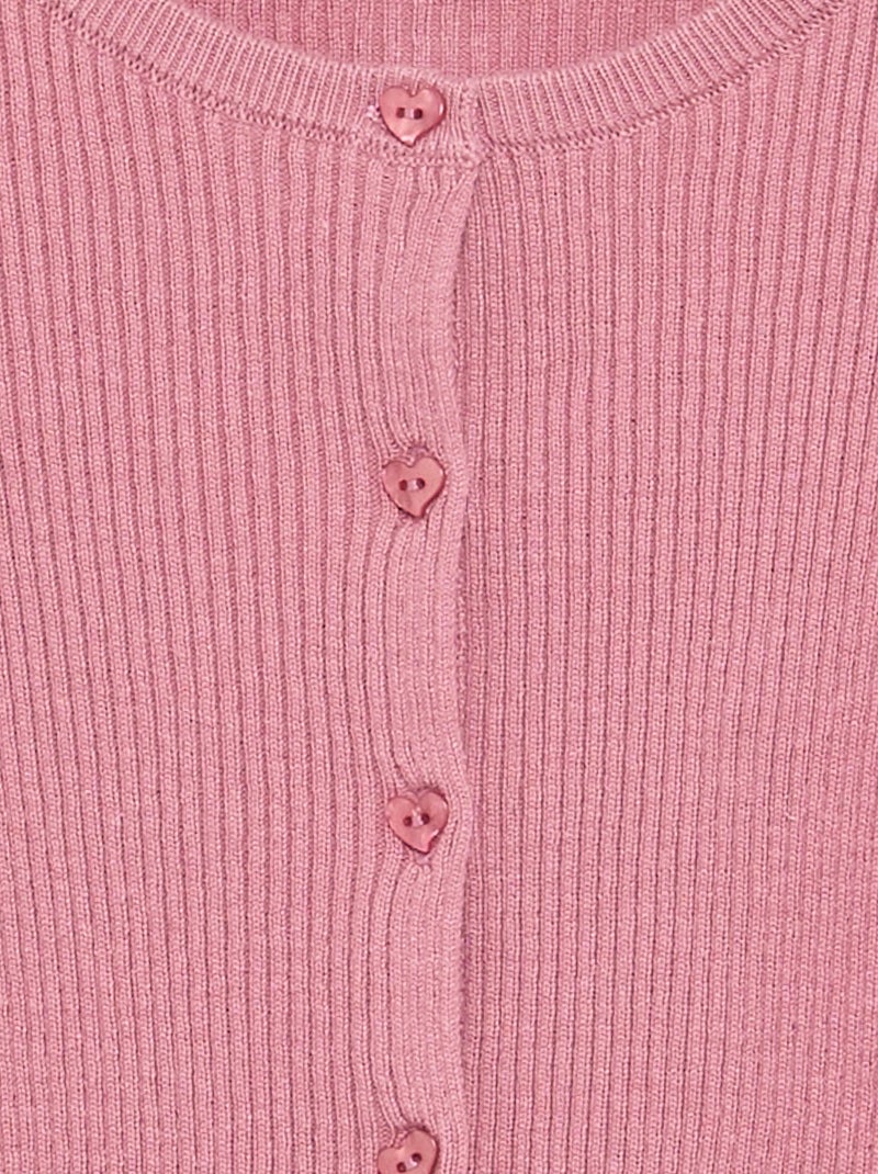 Geribd vest met lange mouwen Rose - Kiabi