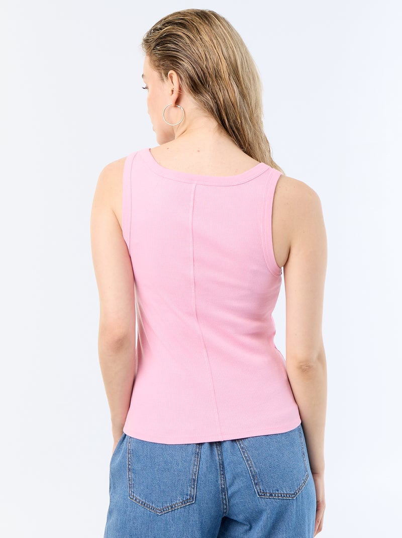 Geribde basic top Rose - Kiabi
