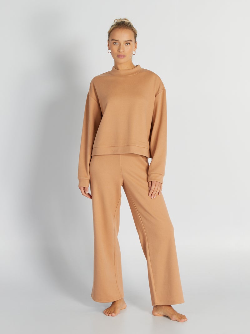 Geribde broek BRUIN - Kiabi