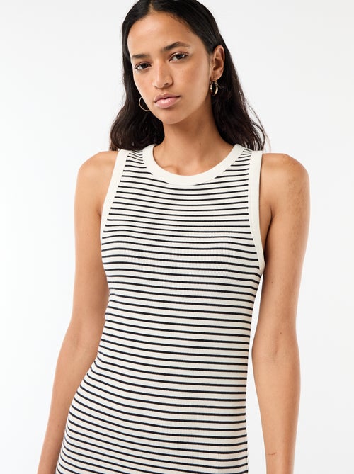 Geribde mouwloze midi-jurk - Kiabi