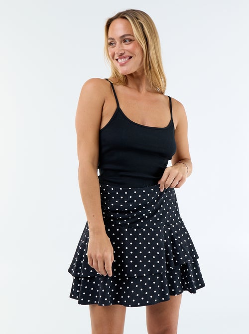 Gerimpelde rok met stippen - Kiabi