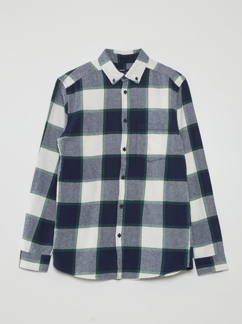 Geruit, flanellen overhemd BLAUW - Kiabi