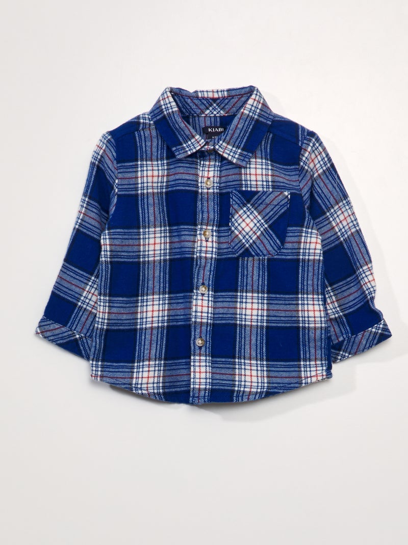 Geruit, flanellen overhemd BLAUW - Kiabi