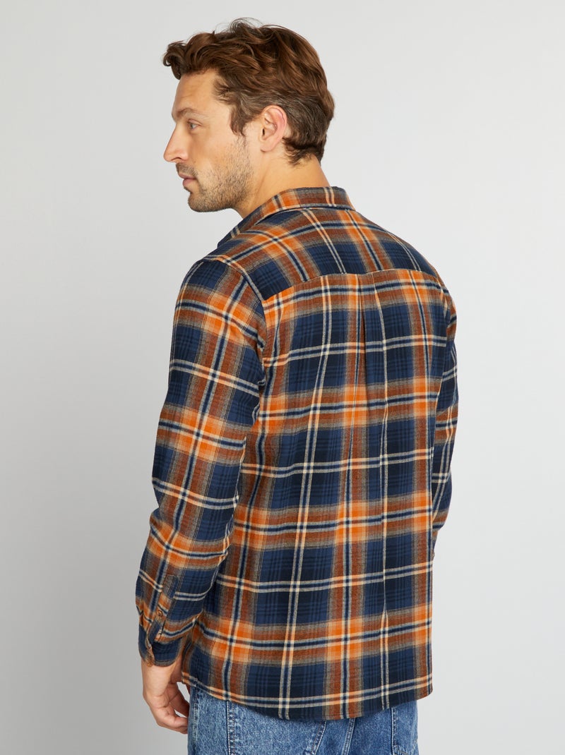Geruit, flanellen overhemd BLAUW - Kiabi