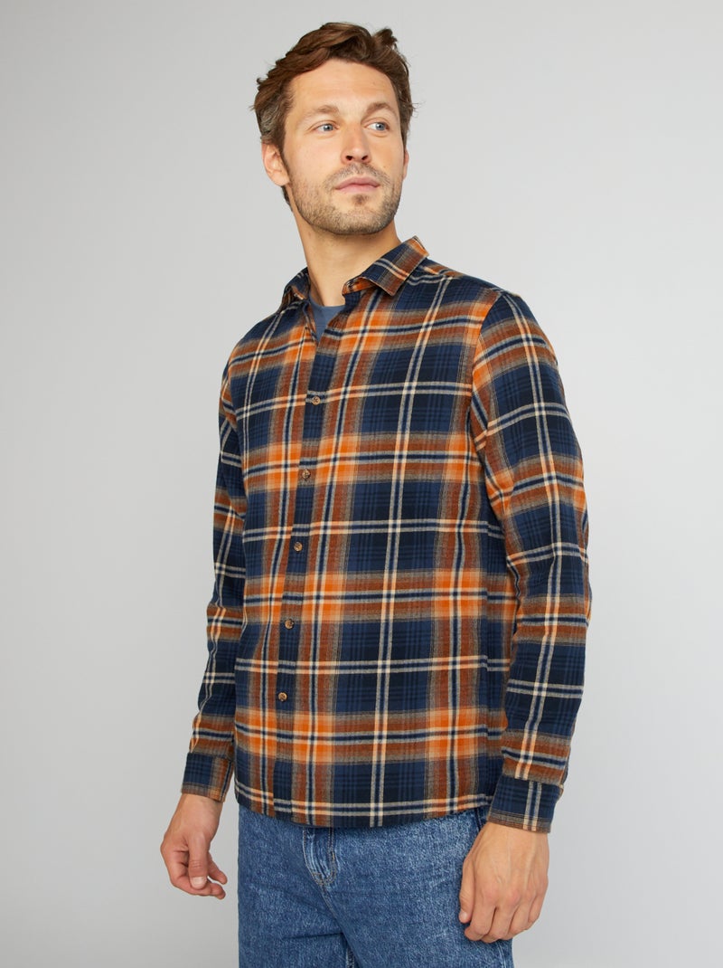 Geruit, flanellen overhemd BLAUW - Kiabi