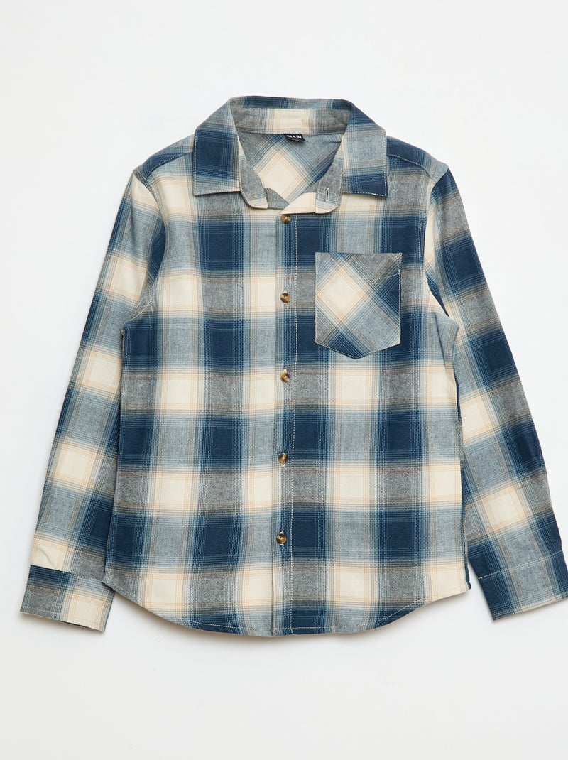 Geruit, flanellen overhemd Blauw - Kiabi