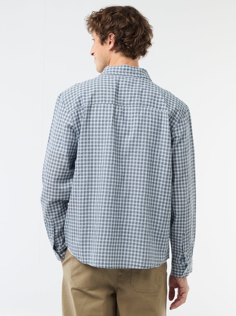 Geruit hemd Blauw - Kiabi