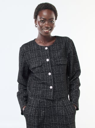 Geruit jasje met zakken met klepje | 'JDY'