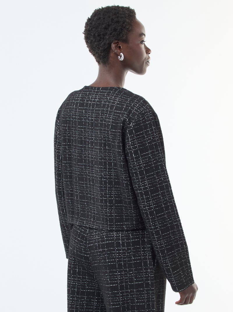 Geruit jasje met zakken met klepje | 'JDY' Zwart - Kiabi