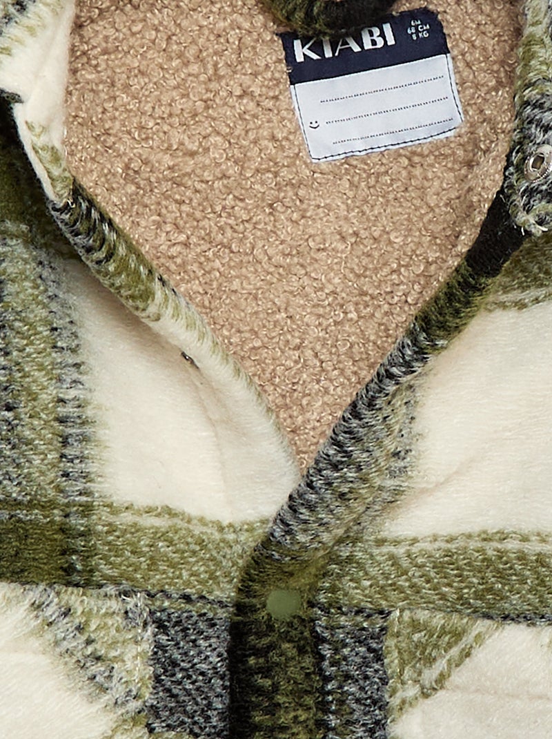 Geruit overhemd met woleffect Groen - Kiabi