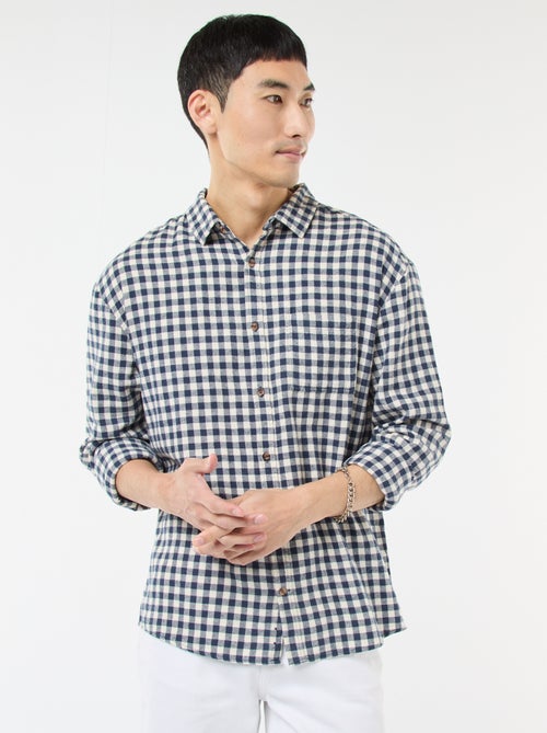 Geruit overhemd van katoenflanel - Kiabi