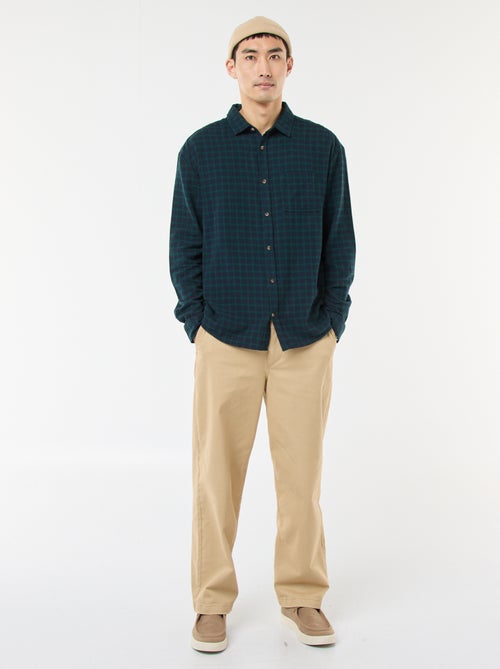 Geruit overhemd van katoenflanel - Kiabi