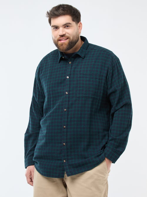 Geruit overhemd van katoenflanel - Kiabi