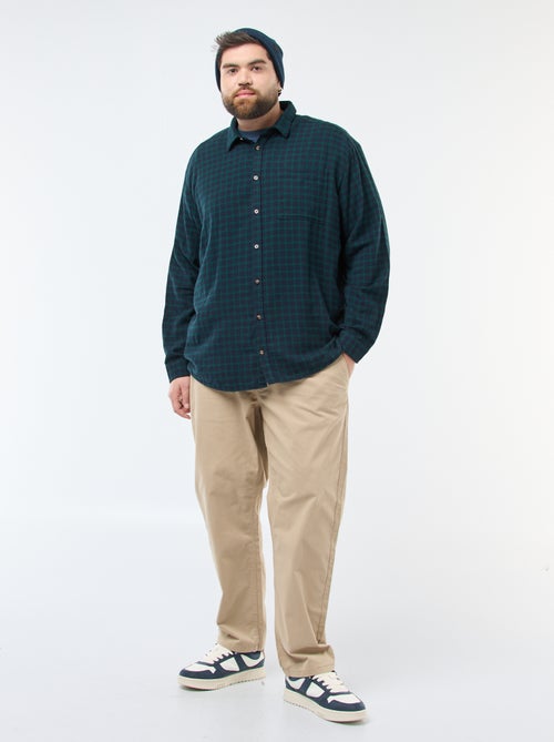 Geruit overhemd van katoenflanel - Kiabi