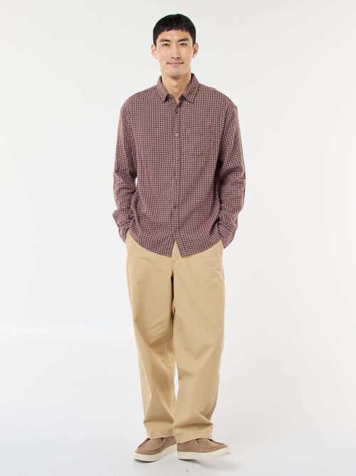 Geruit overhemd van katoenflanel - Kiabi