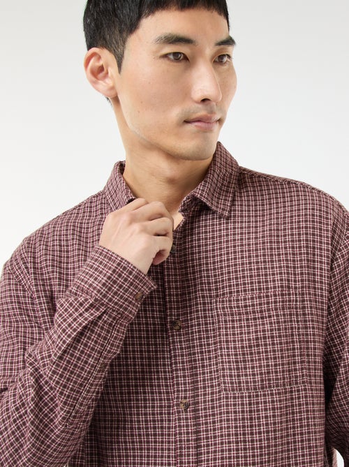 Geruit overhemd van katoenflanel - Kiabi