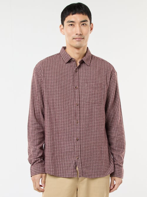 Geruit overhemd van katoenflanel - Kiabi