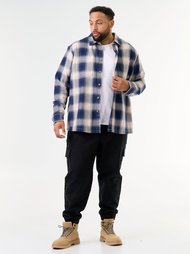 Geruit overhemdjasje Blauw - Kiabi
