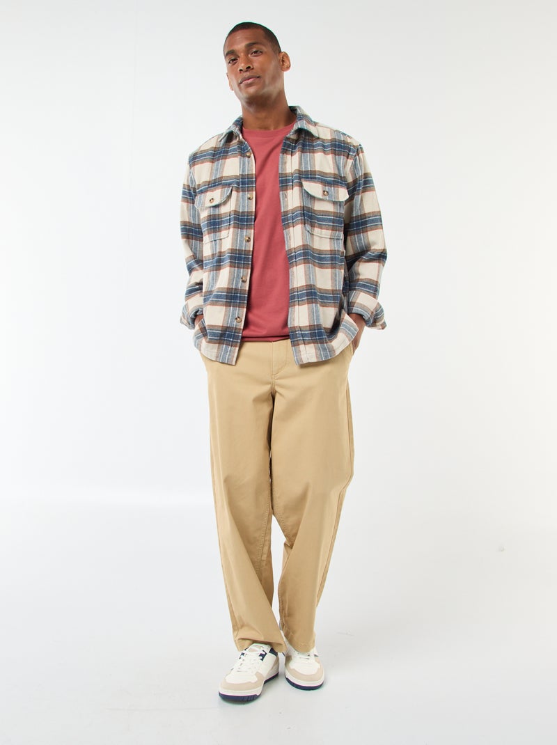 Geruit overshirt Biege - Kiabi