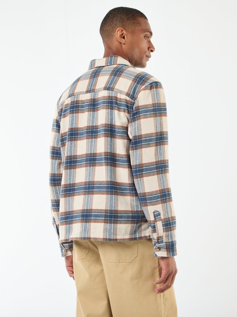 Geruit overshirt Biege - Kiabi