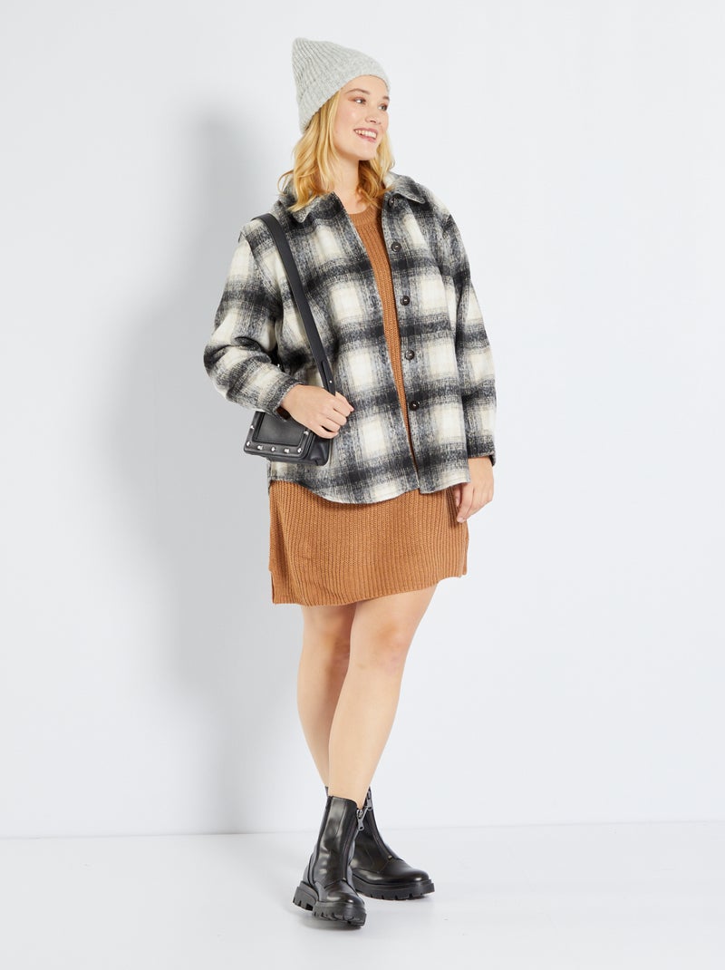 Geruit overshirt 'Only' zwart geruit - Kiabi