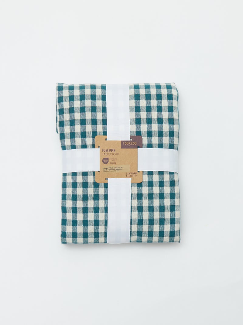 Geruit tafelkleed - 150 x 250 cm - Kiabi Home GROEN - Kiabi