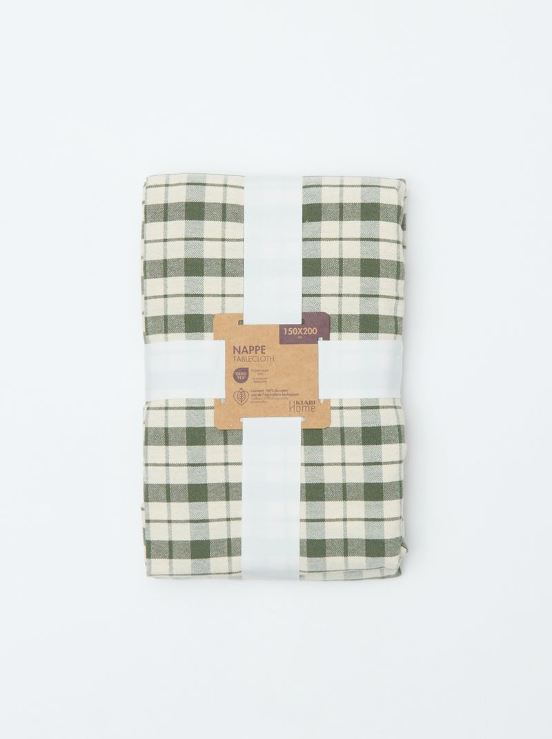 Geruit tafelkleed 150 x 200 cm - Kiabi Home Kaki - Kiabi