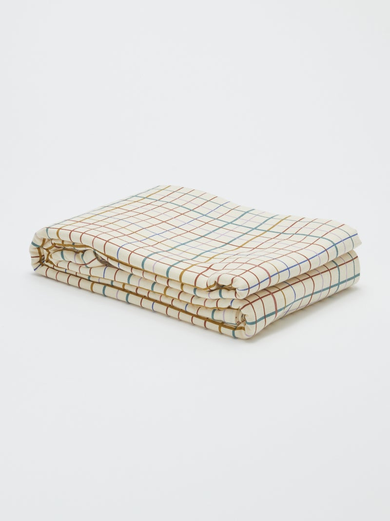 Geruit tafelkleed 150 x 270 - Kiabi Home BIEGE - Kiabi