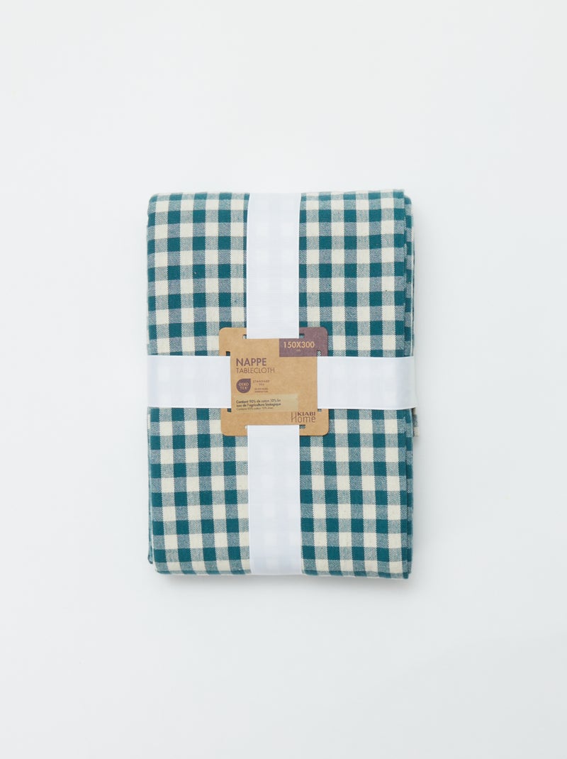 Geruit tafelkleed 150 x 270 - Kiabi Home GROEN - Kiabi