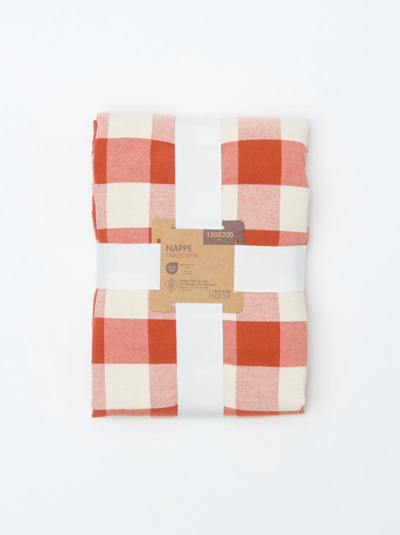 Geruit tafelkleed (150x200 cm) - Kiabi Home Oranje - Kiabi
