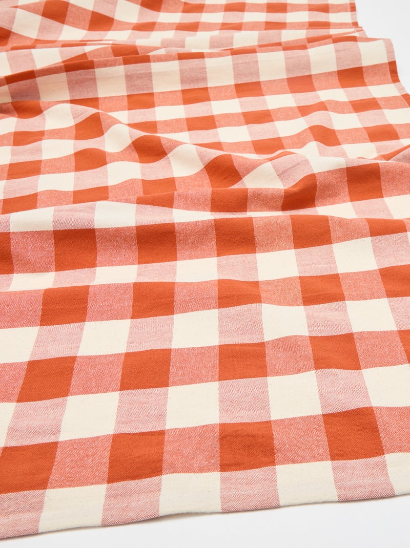 Geruit tafelkleed (150x200 cm) - Kiabi Home Oranje - Kiabi