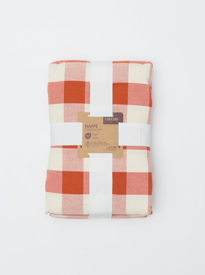 Geruit tafelkleed (150x300 cm) - Kiabi Home Oranje - Kiabi