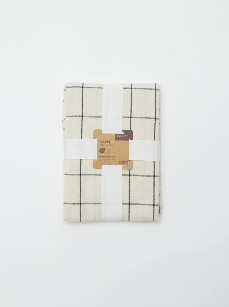 Geruit tafelkleed (155x155 cm) - Kiabi Home ZWART - Kiabi