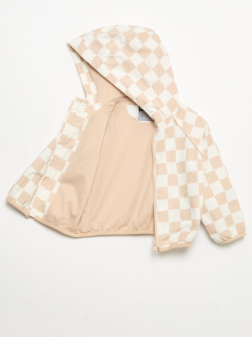 Geruit windjack met capuchon - Kiabi