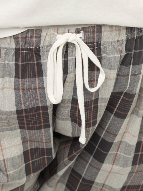 Geruite, 2-delige pyjama met T-shirt + broek - 2-delig - Kiabi