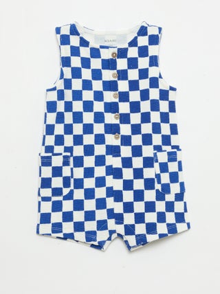 Geruite babyterry romper