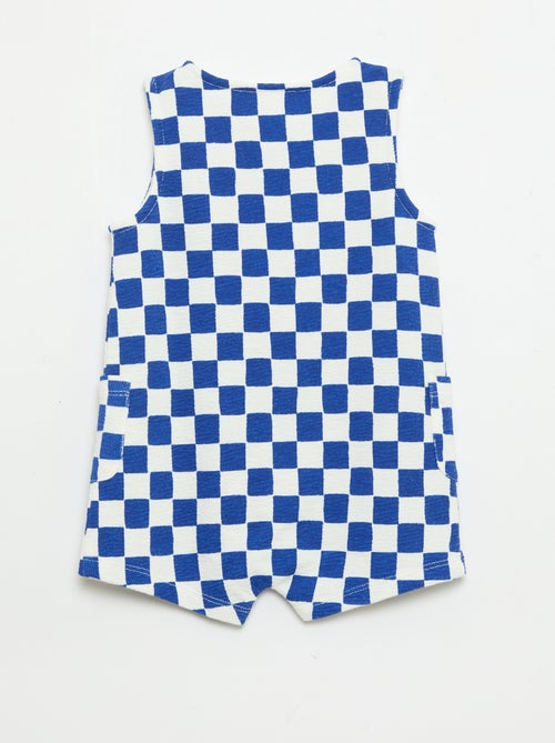 Geruite babyterry romper - Kiabi