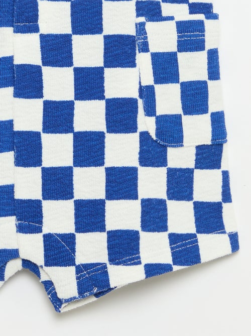 Geruite babyterry romper - Kiabi