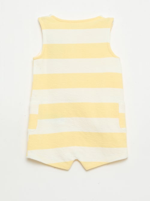 Geruite babyterry romper - Kiabi