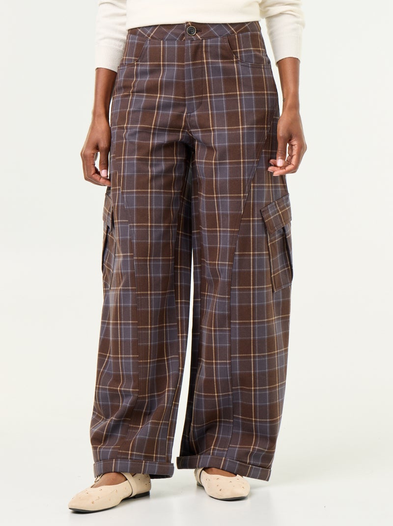 Geruite ballonbroek Bruin - Kiabi