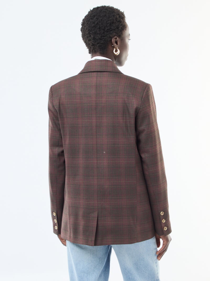 Geruite blazer - Bruin - Kiabi