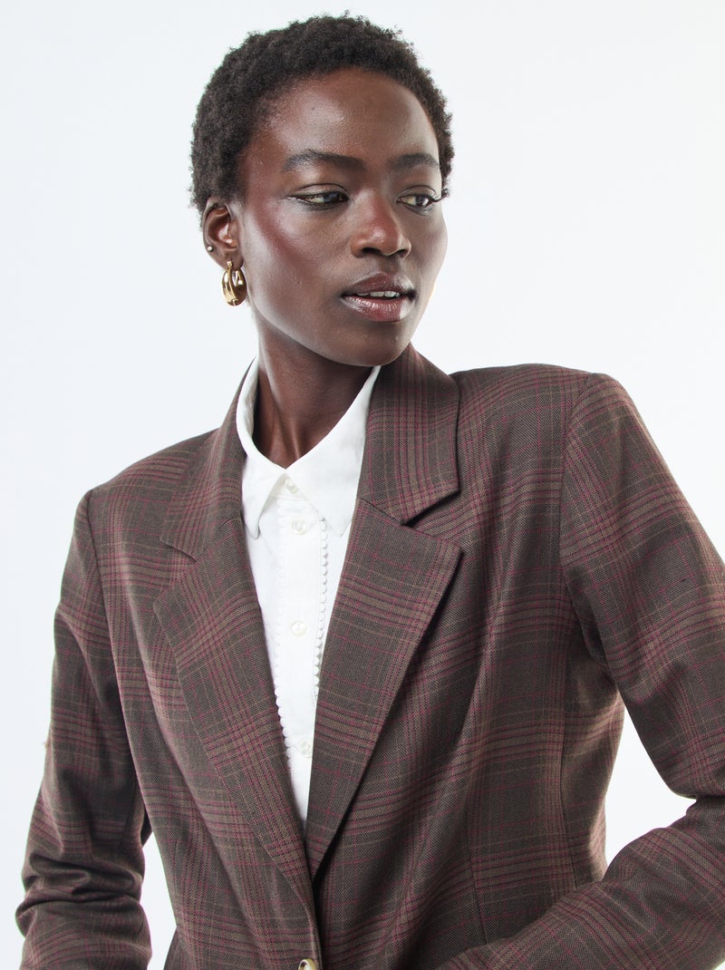 Geruite blazer - Bruin - Kiabi