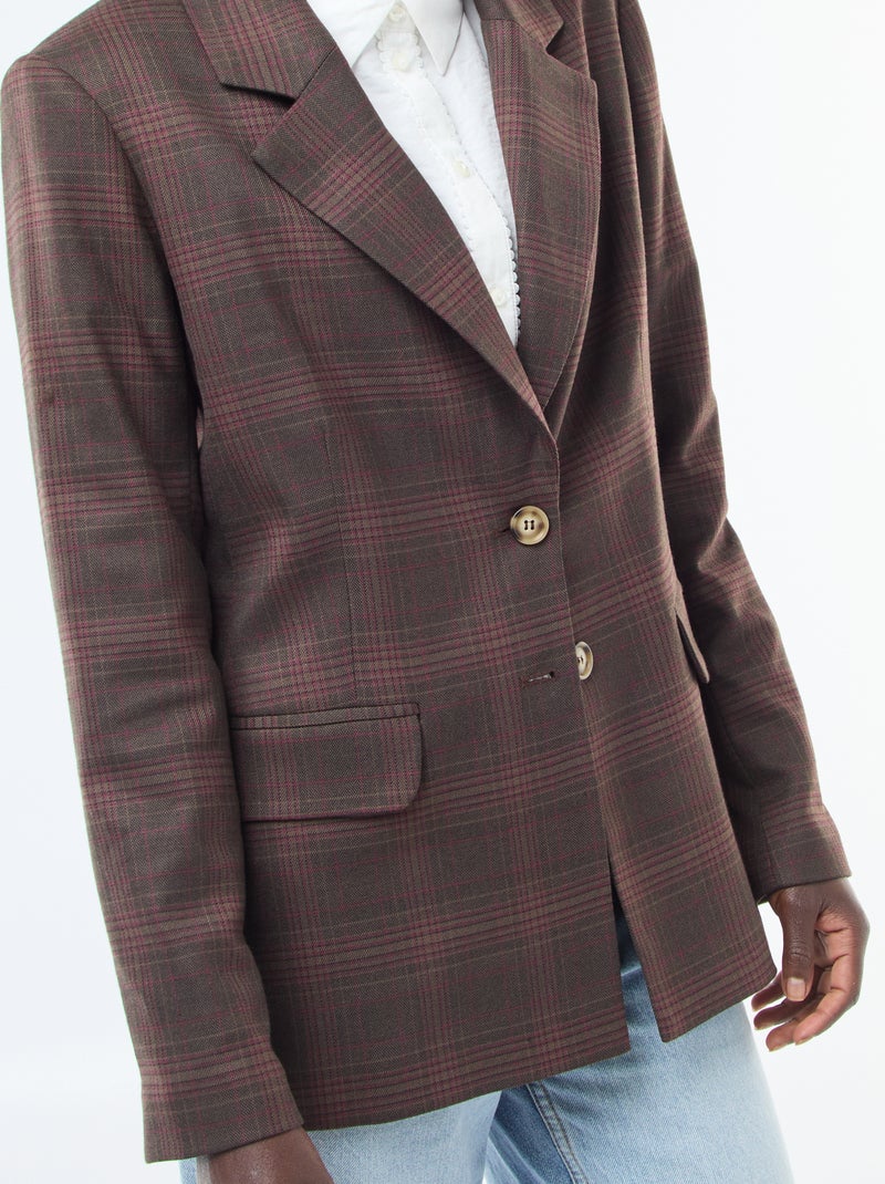 Geruite blazer - Bruin - Kiabi