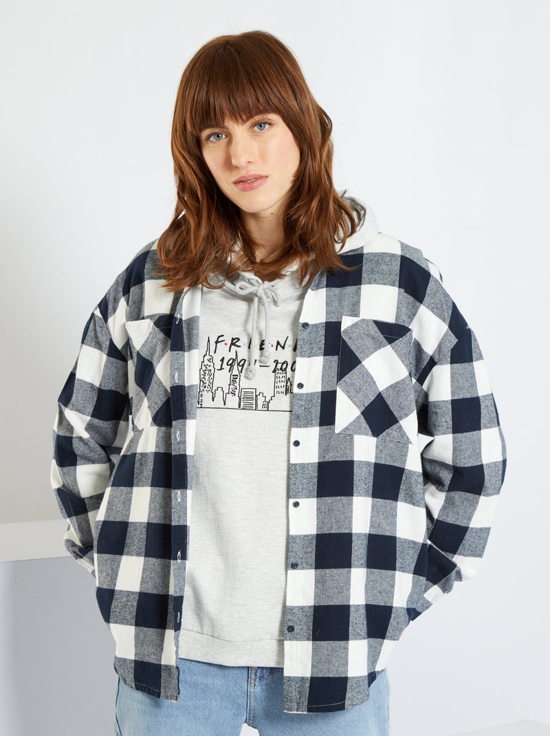 Geruite blouse BLAUW - Kiabi