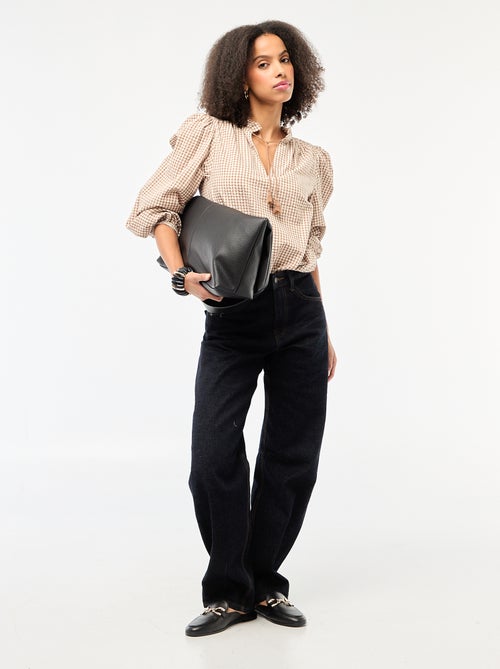 Geruite blouse met lange mouwen - Kiabi